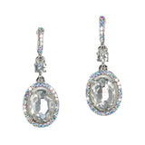 97865, OVAL ACCENT PAVE RHINESTONE DANGLE EARRING