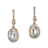 97865, OVAL ACCENT PAVE RHINESTONE DANGLE EARRING