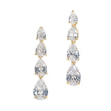 97867, TEARDROP CUBIC ZIRCONIA DROP DANGLE EARRING