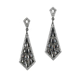 97868, GEOMETRIC CUBIC ZIRCONIA DANGLE EARRING