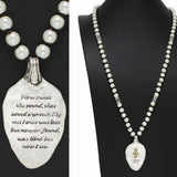 97888, "AMAZING GRACE" SPOON PEARL BEADED LONG NECKLACE