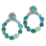 97898, MULTI SHAPE RHINESTONE EVENING EARRING