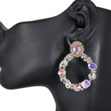 97898, MULTI SHAPE RHINESTONE EVENING EARRING