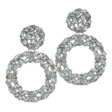 97899, MULTI SHAPE RHINESTONE EVENING EARRING