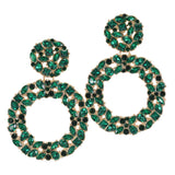 97899, MULTI SHAPE RHINESTONE EVENING EARRING