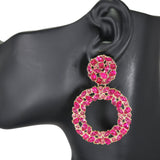 97899, MULTI SHAPE RHINESTONE EVENING EARRING