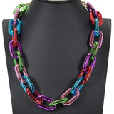 97904, COLORFUL PLASTIC CHAIN NECKLACE