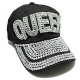 97914, "QUEEN" RHINESTONE BASEBALL CAP