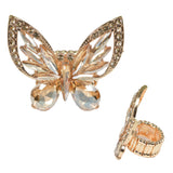 97920, BUTTERFLY RHINESTONE STRETCH RING