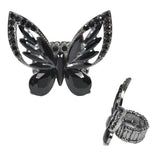 97920, BUTTERFLY RHINESTONE STRETCH RING