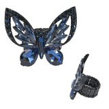 97920, BUTTERFLY RHINESTONE STRETCH RING