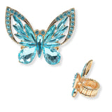 97920, BUTTERFLY RHINESTONE STRETCH RING