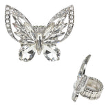 97920, BUTTERFLY RHINESTONE STRETCH RING