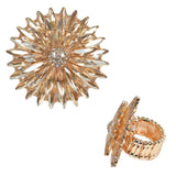 97921, FLOWER RHINESTONE STRETCH RING