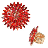 97921, FLOWER RHINESTONE STRETCH RING