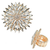 97921, FLOWER RHINESTONE STRETCH RING