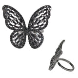 97922, CUBIC ZIRCONIA BUTTERFLY ADJUSTABLE RING