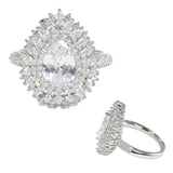97923, TEARDROP CUBIC ZIRCONIA ADJUSTABLE RING