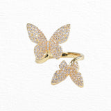 97925, CUBIC ZIRCONIA BUTTERFLY ADJUSTABLE RING