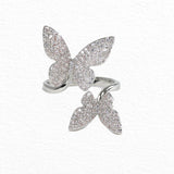 97925, CUBIC ZIRCONIA BUTTERFLY ADJUSTABLE RING