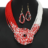 97928, TWO TONE SEED BEADED NECKLACE