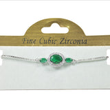 97932, OVAL CUBIC ZIRCONIA ACCENT ADJUSTABLE BRACELET