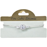 97932, OVAL CUBIC ZIRCONIA ACCENT ADJUSTABLE BRACELET