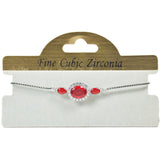 97932, OVAL CUBIC ZIRCONIA ACCENT ADJUSTABLE BRACELET