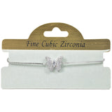 97933, BUTTERFLY CUBIC ZIRCONIA ADJUSTABLE BRACELET