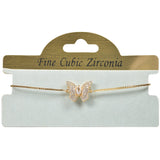 97933, BUTTERFLY CUBIC ZIRCONIA ADJUSTABLE BRACELET