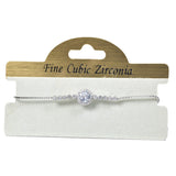 97934, ROUND CUBIC ZIRCONIA ACCENT ADJUSTABLE BRACELET
