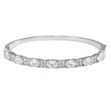 97935, OVAL CUBIC ZIRCONIA ACCENT BANGLE BRACELET