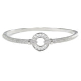 97936, ROUND BAGUETTE CUBIC ZIRCONIA ACCENT BANGLE BRACELET