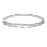 97937, SQUARE AND ROUND CUBIC ZIRCONIA ACCENT BANGLE BRACELET