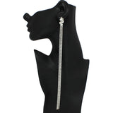 97940, PAVE RHINESTONE LONG DROP EARRING