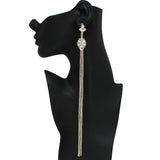 97941, MULTI SHAPE RHINESTONE LONG DROP EARRING