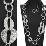 97943, HAMMERED METAL LONG NECKLACE
