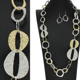 97943, HAMMERED METAL LONG NECKLACE