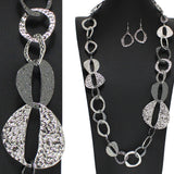 97943, HAMMERED METAL LONG NECKLACE