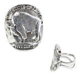 97968, WESTERN BUFFALO FIVE CENTS CUFF RING