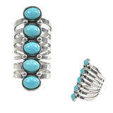 97971, WESTERN TURQUOISE STONE HIGH CUFF RING