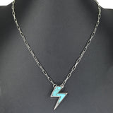 97983, WESTERN LIGHTNING BOLT TURQUOISE STONE NECKLACE