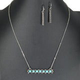 97984, WESTERN ROUND TURQUOISE STONE ACCENT BAR NECKLACE