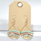 97988, MIX BEADED TEARDROP EARRING