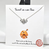 97996, GOLD DIPPED, "SWEET AS CAN BEE" BEE CUBIC ZIRCONIA NECKLACE