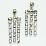 98011, RECTANGLE RHINESTONE ACCENT DANGLE EARRING