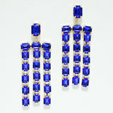 98011, RECTANGLE RHINESTONE ACCENT DANGLE EARRING