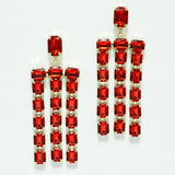 98011, RECTANGLE RHINESTONE ACCENT DANGLE EARRING