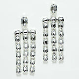 98011, RECTANGLE RHINESTONE ACCENT DANGLE EARRING
