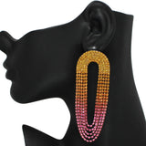 98023, PAVE RHINESTONE LONG EARRING